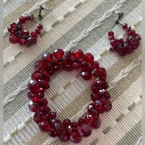 Beaded Bracelet and Earrings Set